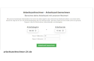 Arbeitszeitrechner Anleitung